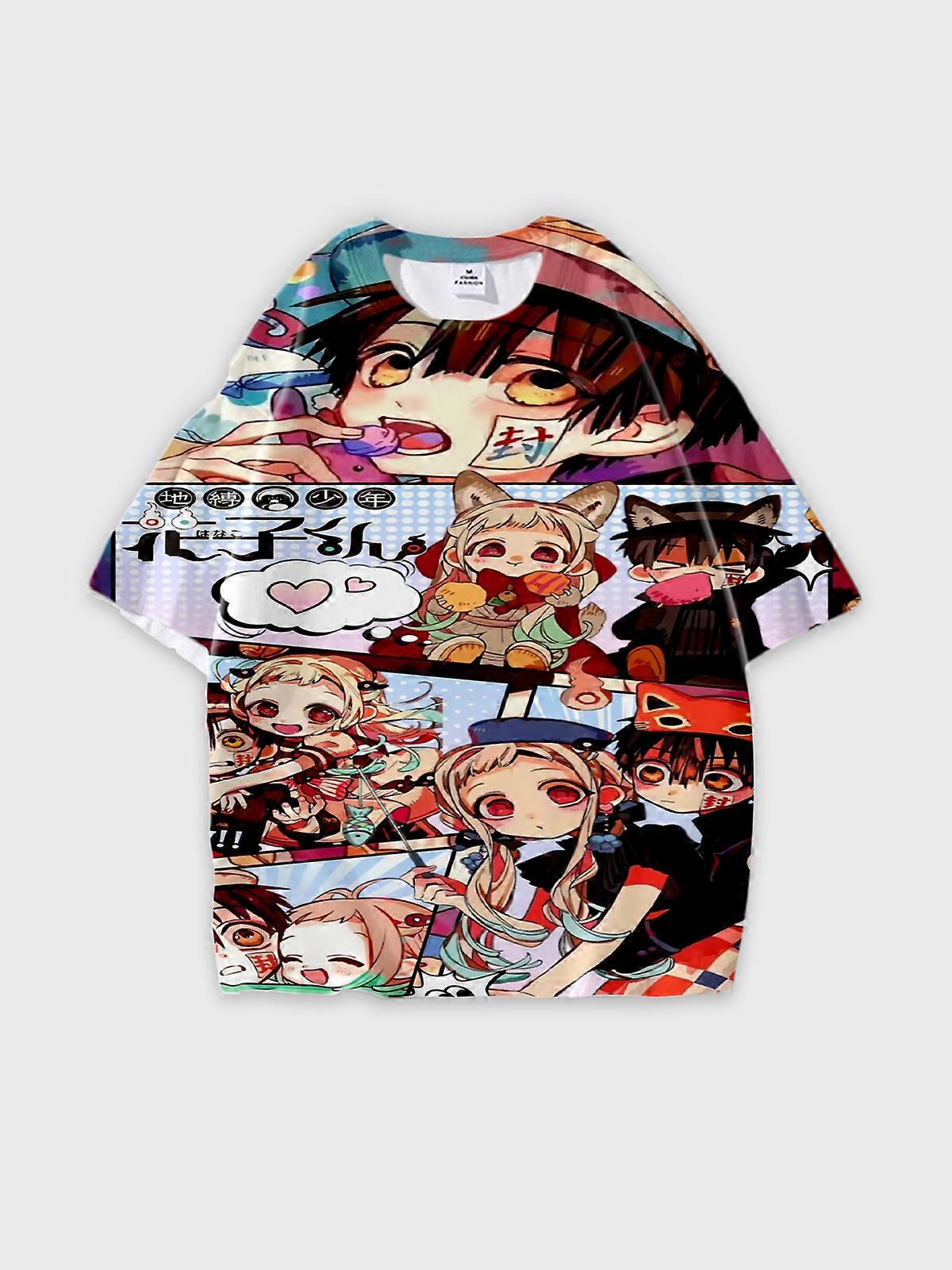T-Shirt Short Sleeve Round Neck, Summer Casual Loose Graphic Tee, Unisex The Toilet-bound Hanako-kun W1401
