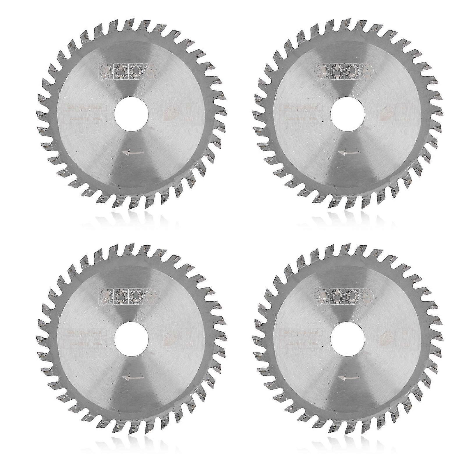 Set of 4 36-tooth cemented carbide circular saw blades for wood and plastic