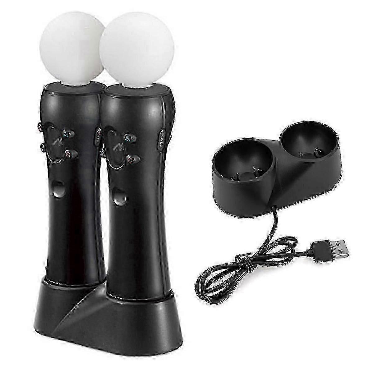 Charging dock for PS4 VR Move controllers - Dual USB station for PlayStation Move motion controllers