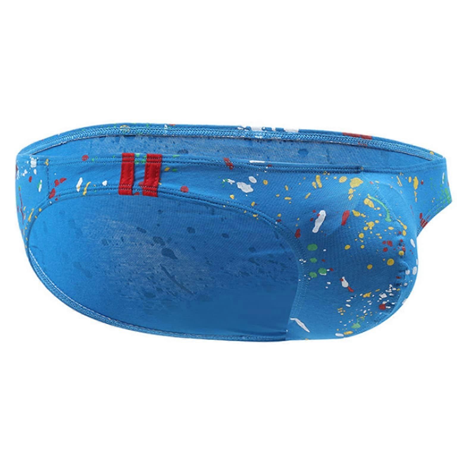 Mens Briefs Blue Size L Elephant Shape Pouch GString Thong Underwear For Men