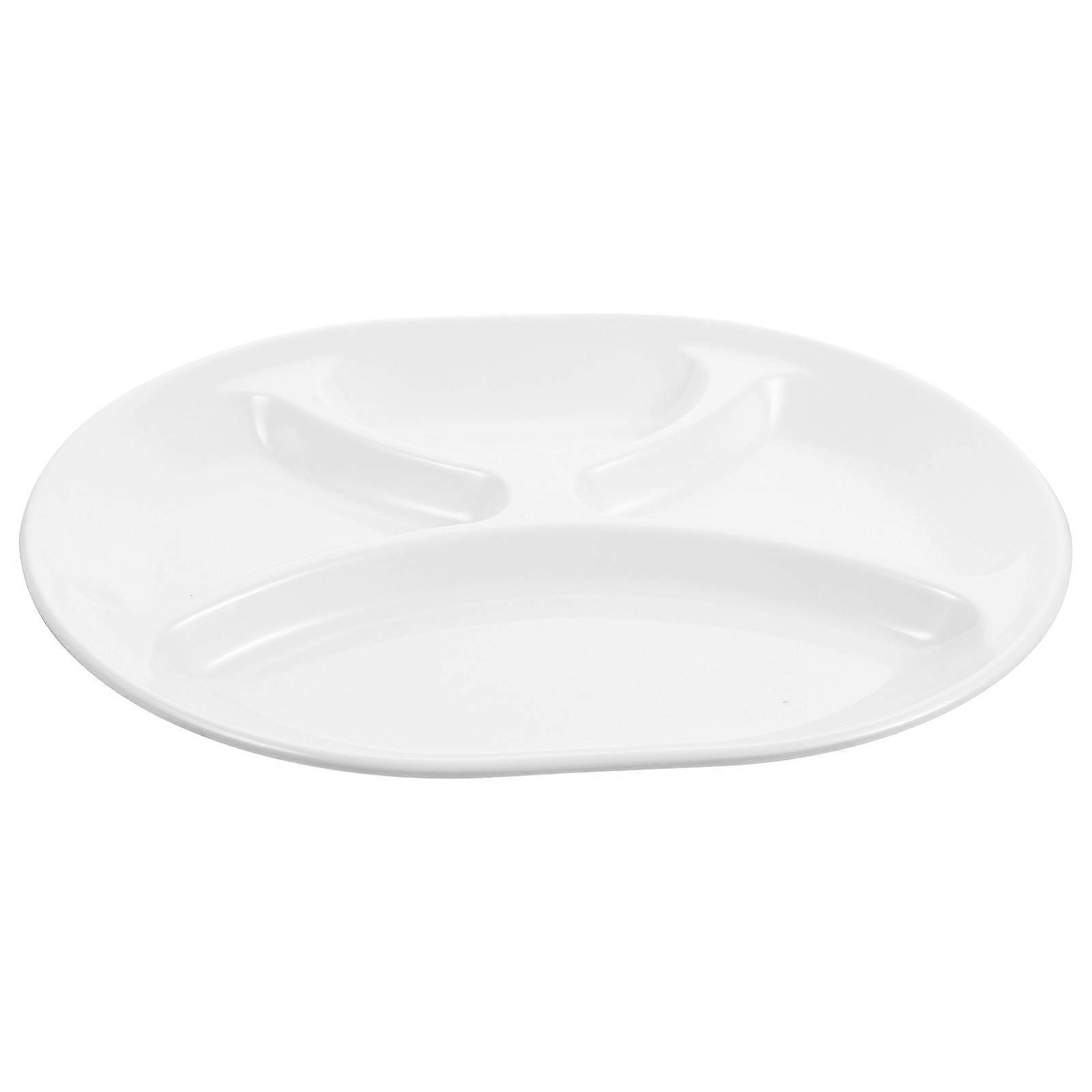 Divided Plate 4-Divided Plates for Food Storage White