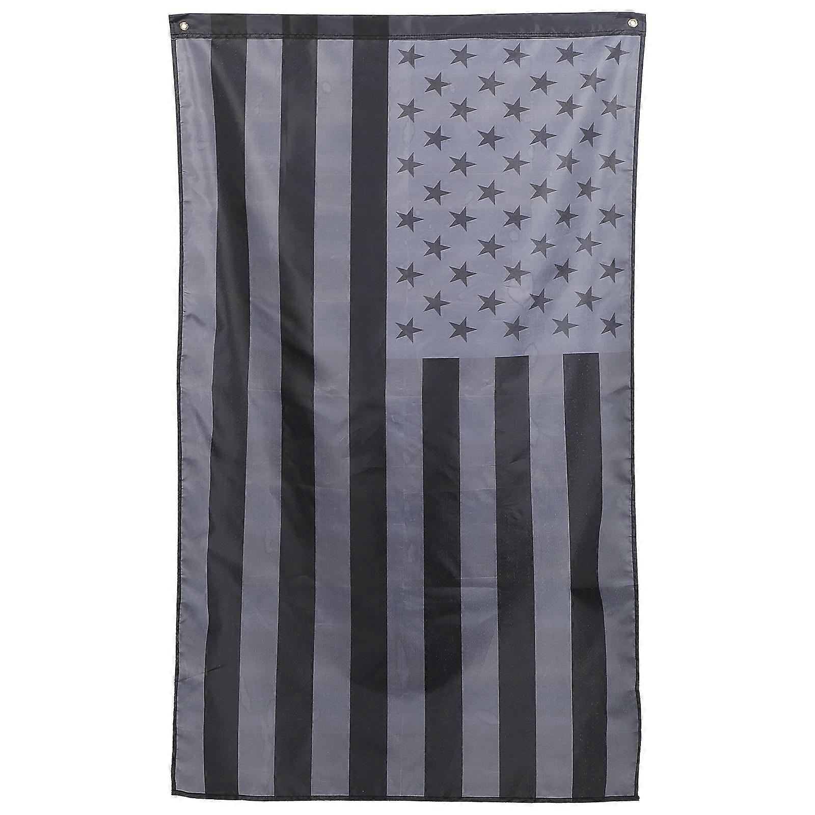Black American Flag Decor Made of Durable Nylon with Smooth Texture for Decor