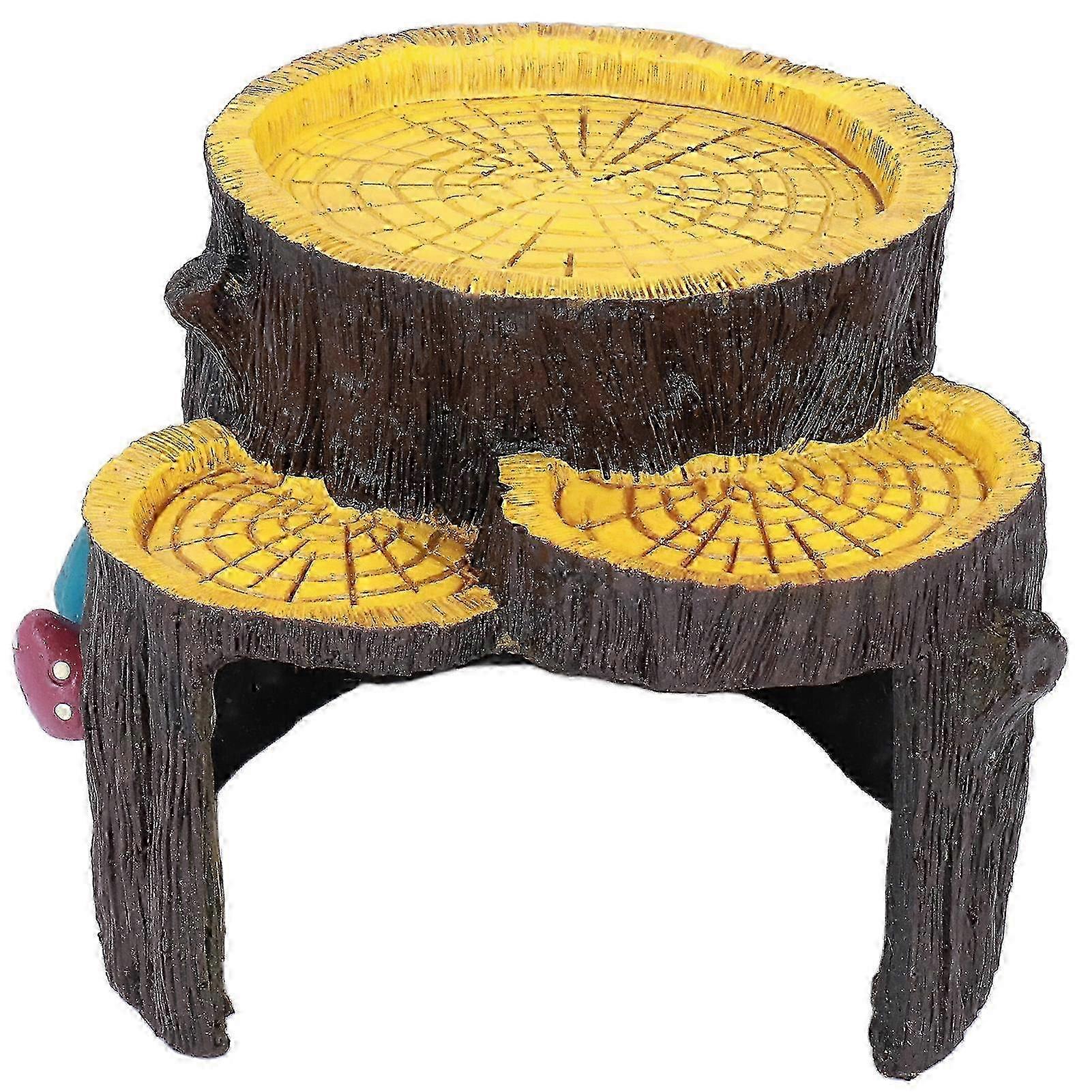 Non-Toxic Material, Lifelike Wooden Cave Design, Stable and Durable Resin Mini Stump Ensures Enduring Shelter For Your Reptiles In Aquariums And