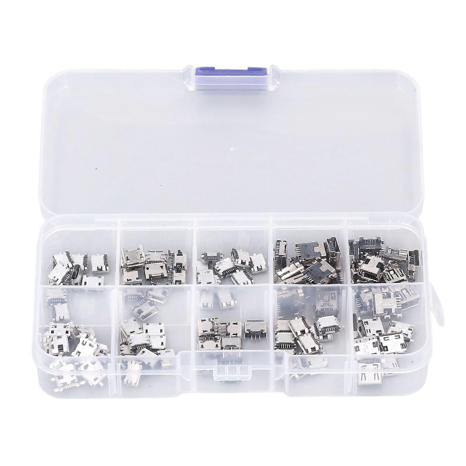 100 buc conector micro MINI USB mamă mufă conector USB jack pentru electrocasnice