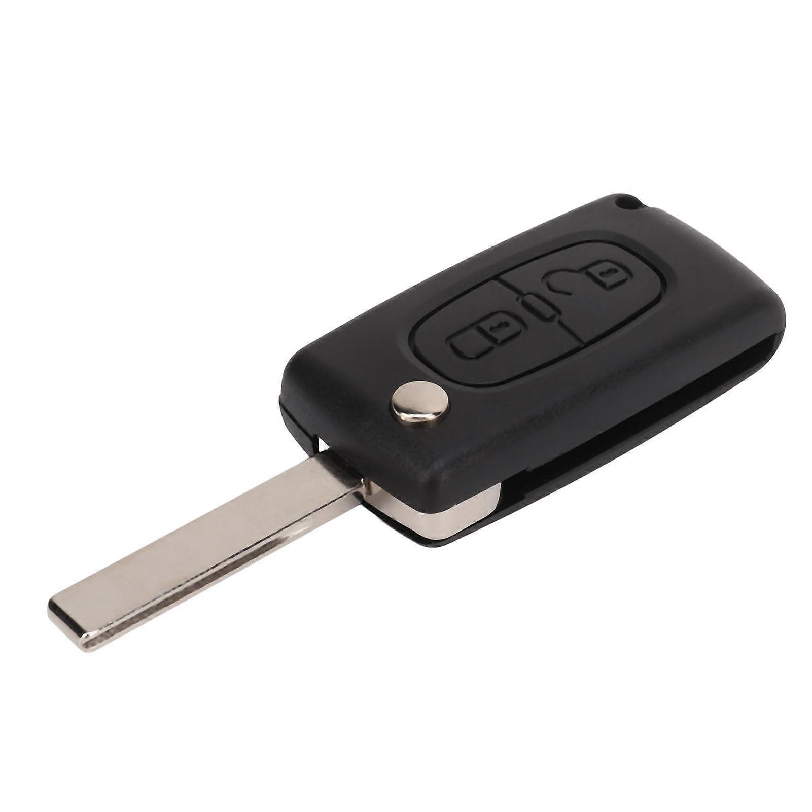 Étui de clé télécommande à 2 boutons, noir, facile à transporter, remplacement pour Peugeot 107 207 307 307cc 308 SW 407 607, lame fendue CE0536-HU83