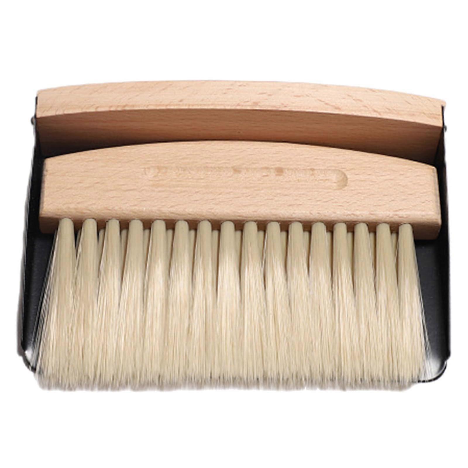 Small Brush and Diagonal Mouth Dustpan Beechwood Cleaning Tool Set For Flour Powder Tight Space