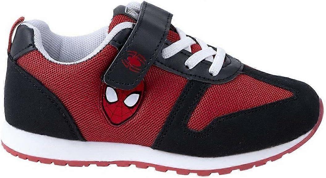 Boys Marvel Spiderman Easy Fasten Trainers Red