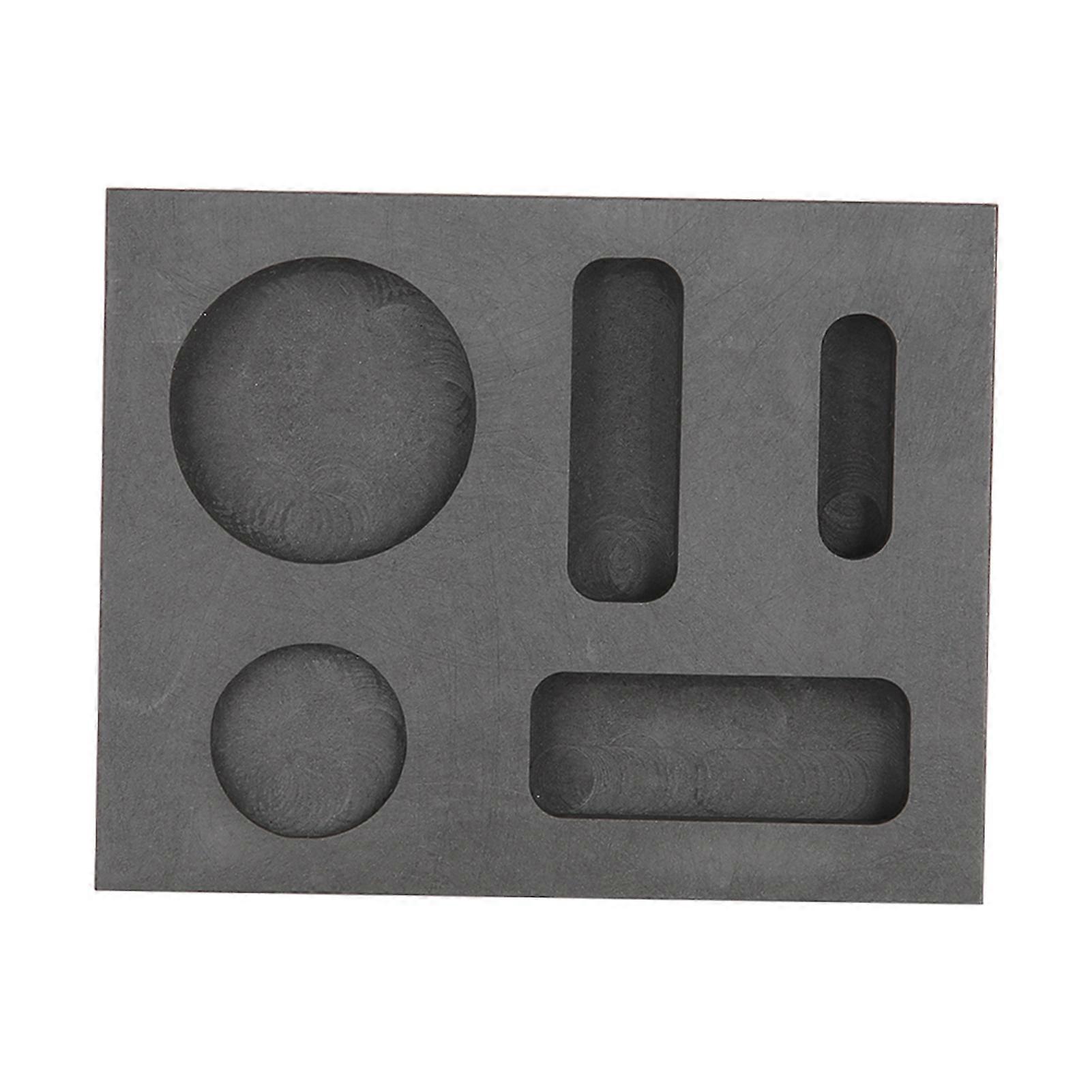 Moule à creuset combiné pour fusion, moulage, raffinage et ferraille de lingots de graphite à 5 rainures