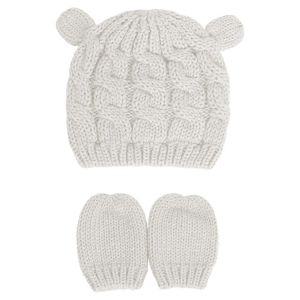 Knitting Wool Hat and Gloves for Baby Kid Warmth 1Set