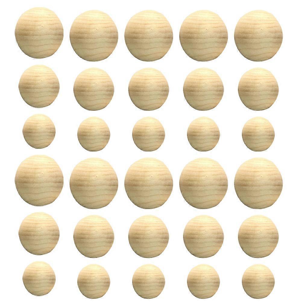 Mini Hemisphere Half Wooden Balls 90Pcs for DIY Crafting Projects