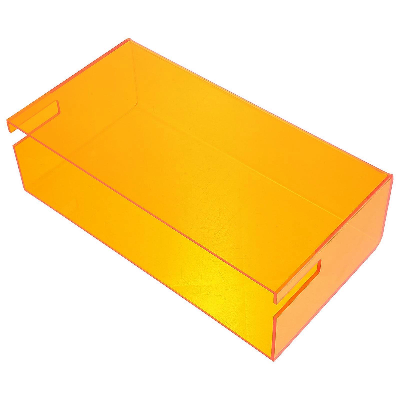 Game Machine Acrylic Case for Storage Use 4Pcs Clear Orange Protector