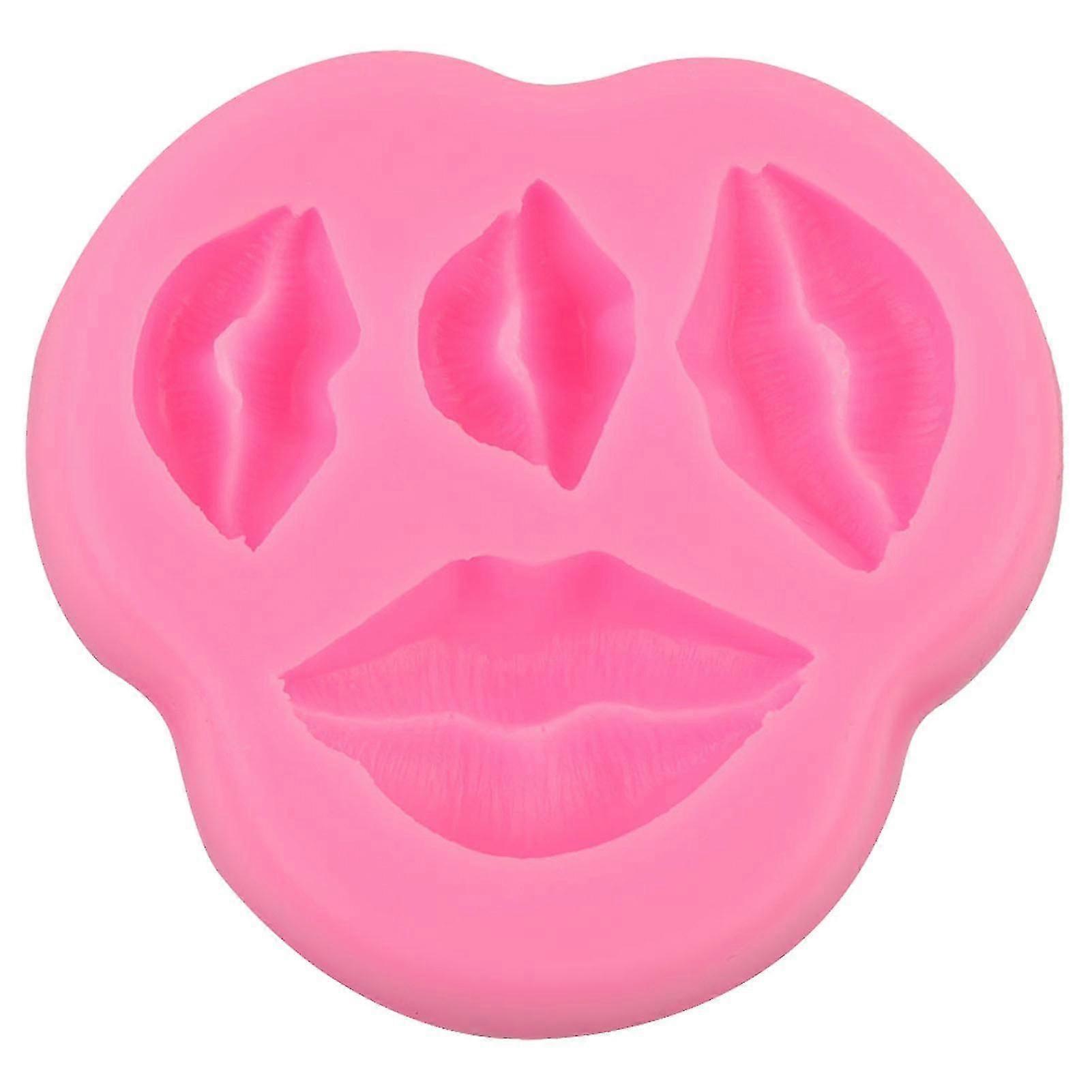 Pink Silicone Lip-Shaped Cake Mold for Baking and Decorating