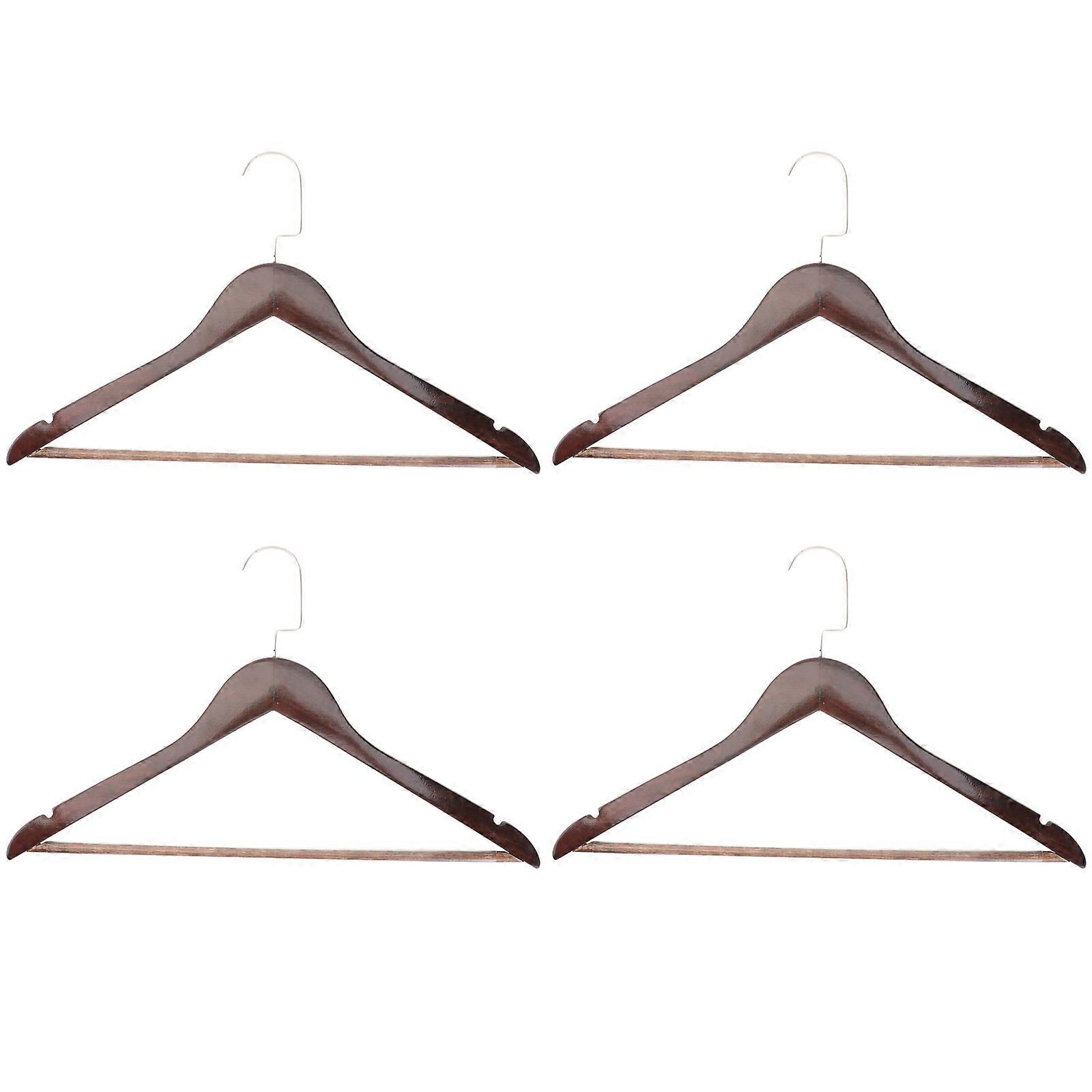 Solid Wood Hanger Suit Hangers for Hanging Laundry 12Pcs Light Brown