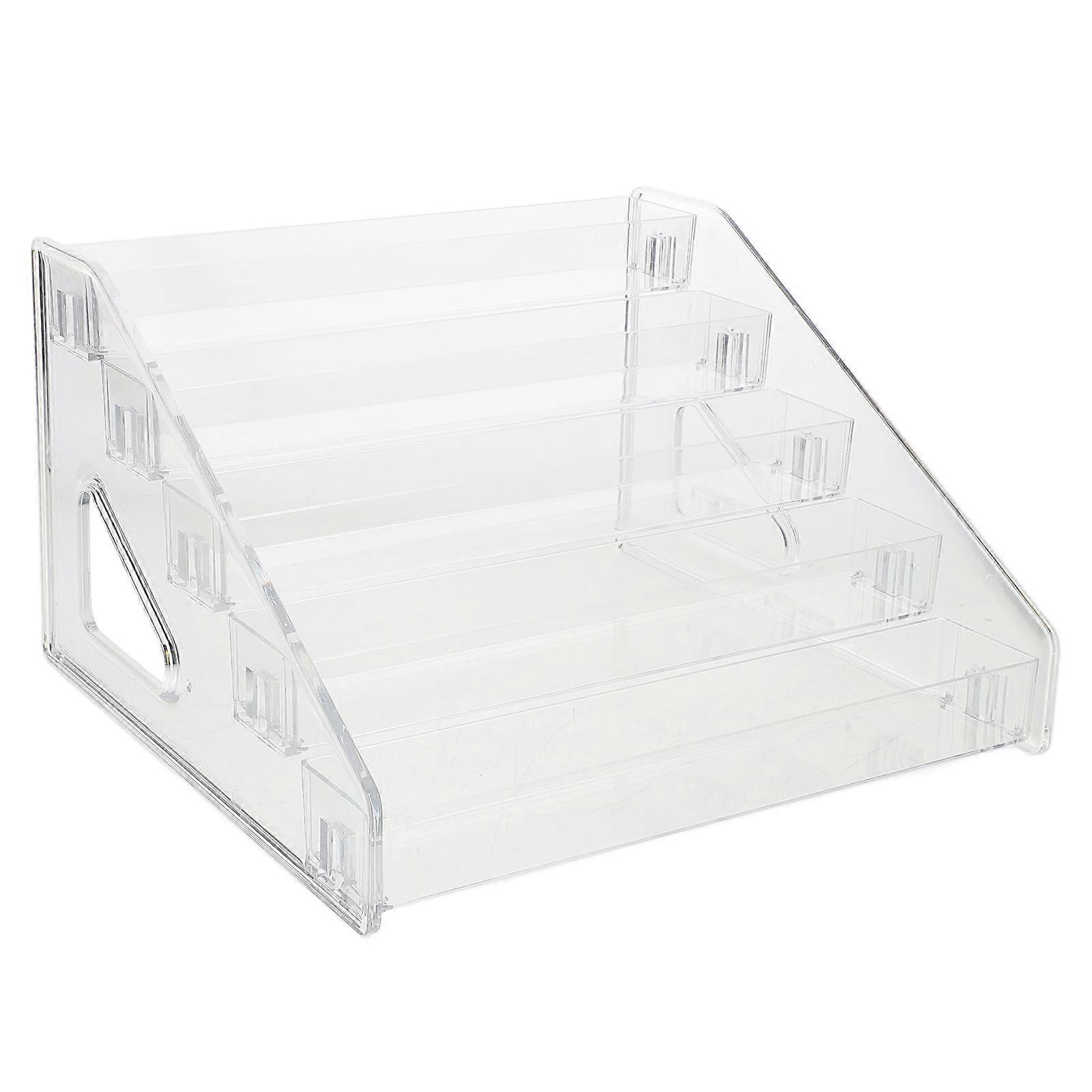 Clear Acrylic Display Stand 5 Tiered Riser For Action Figures Medals And Collectibles Elegant Minimalist Design 2Pcs