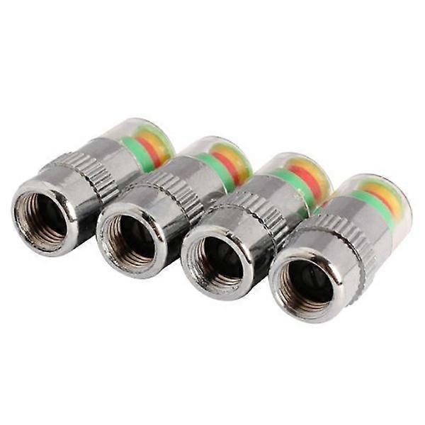 Car Tyre Pressure Gauge Stem Caps for Air Valve Monitoring 4Pcs Set