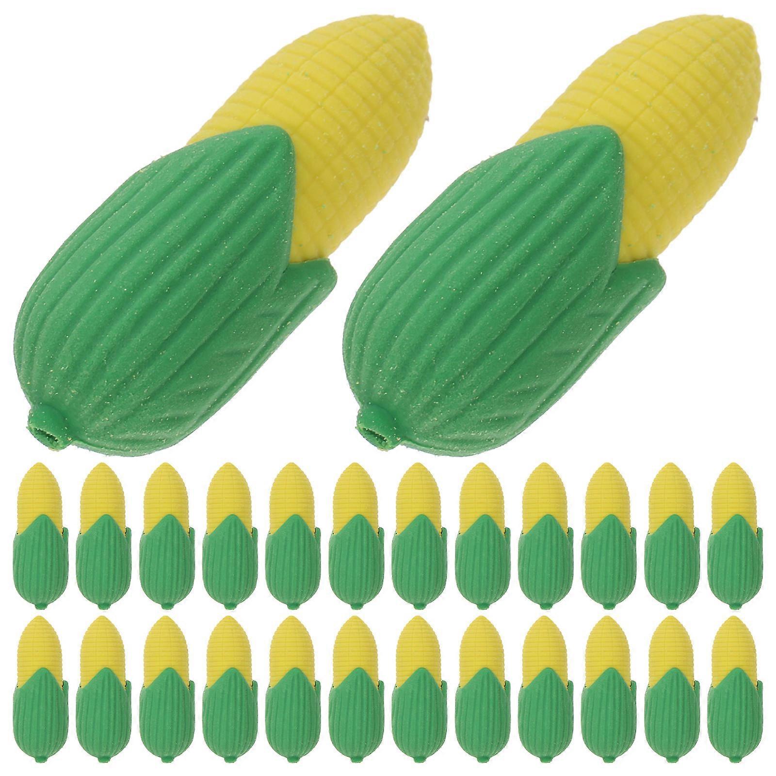 Creative Fun Pencil Erasers 100Pcs 3D Design Corn Shape Student Supplies For School Tpr