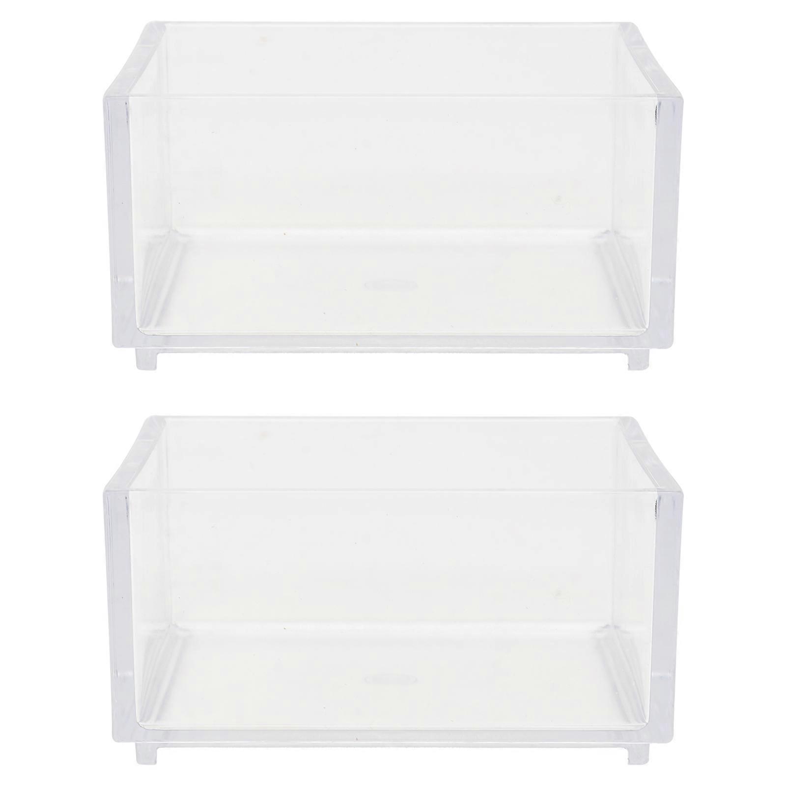 Reptile Pet Feeding Bowl Acrylic Feeder for Pet Use 4Pcs Clear