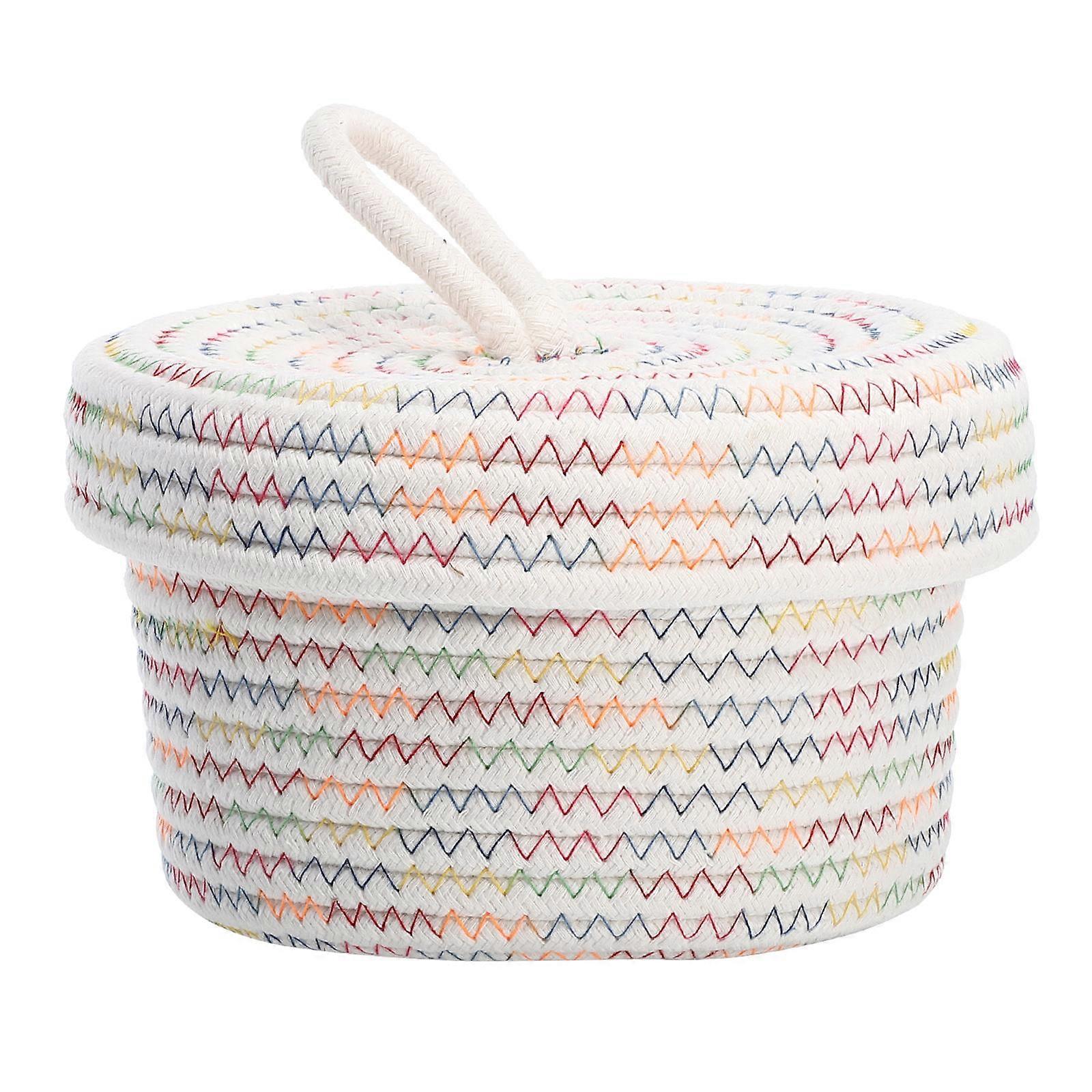 Multifunctional Cotton Woven Basket for Storage Organizer 1Pcs