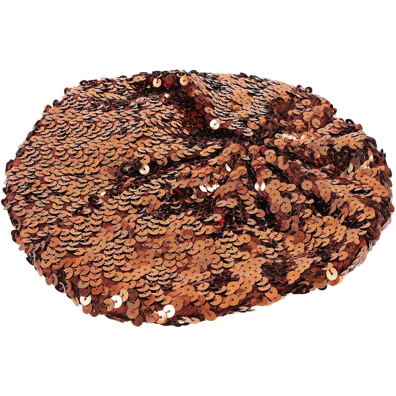 Sparkle Beanie Cap for Dance Performance 3Pcs Sequin Beret Hats Multi Color