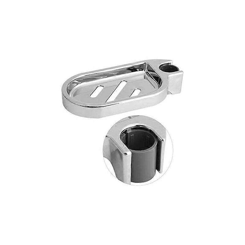Soap Dish, Adjustable Shower Soap Holder for Shower Rail, Silver