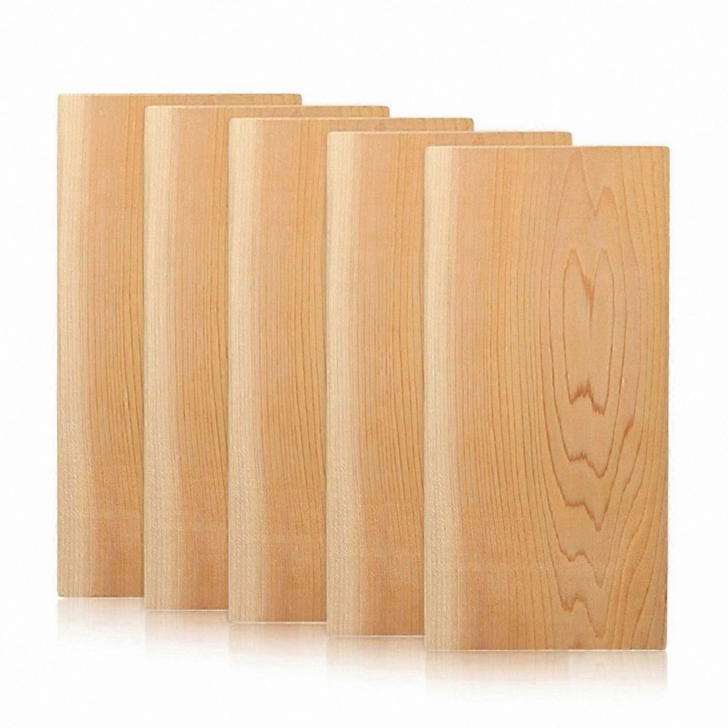 2025 Premium 5-Pack Cedar Grilling Planks for Enhanced Flavorful Salmon Steaks and Seafood Moisture Retention