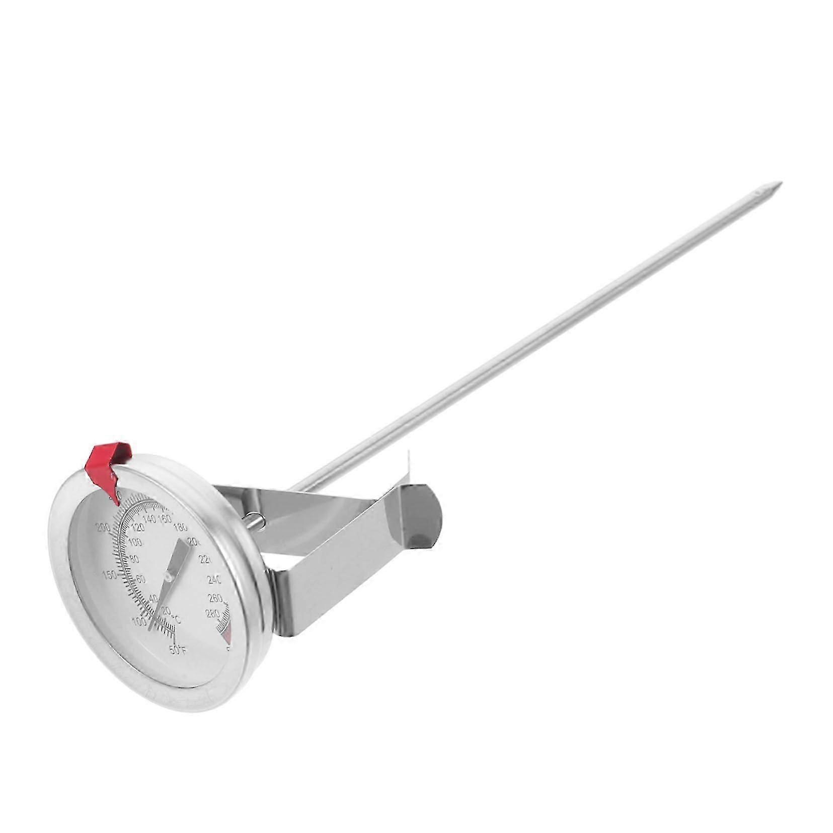 Deep Fry Thermometer With Clamp, Stainless Steel Probe, For Precise Oil Temperature Control In BBQ And Kitchen