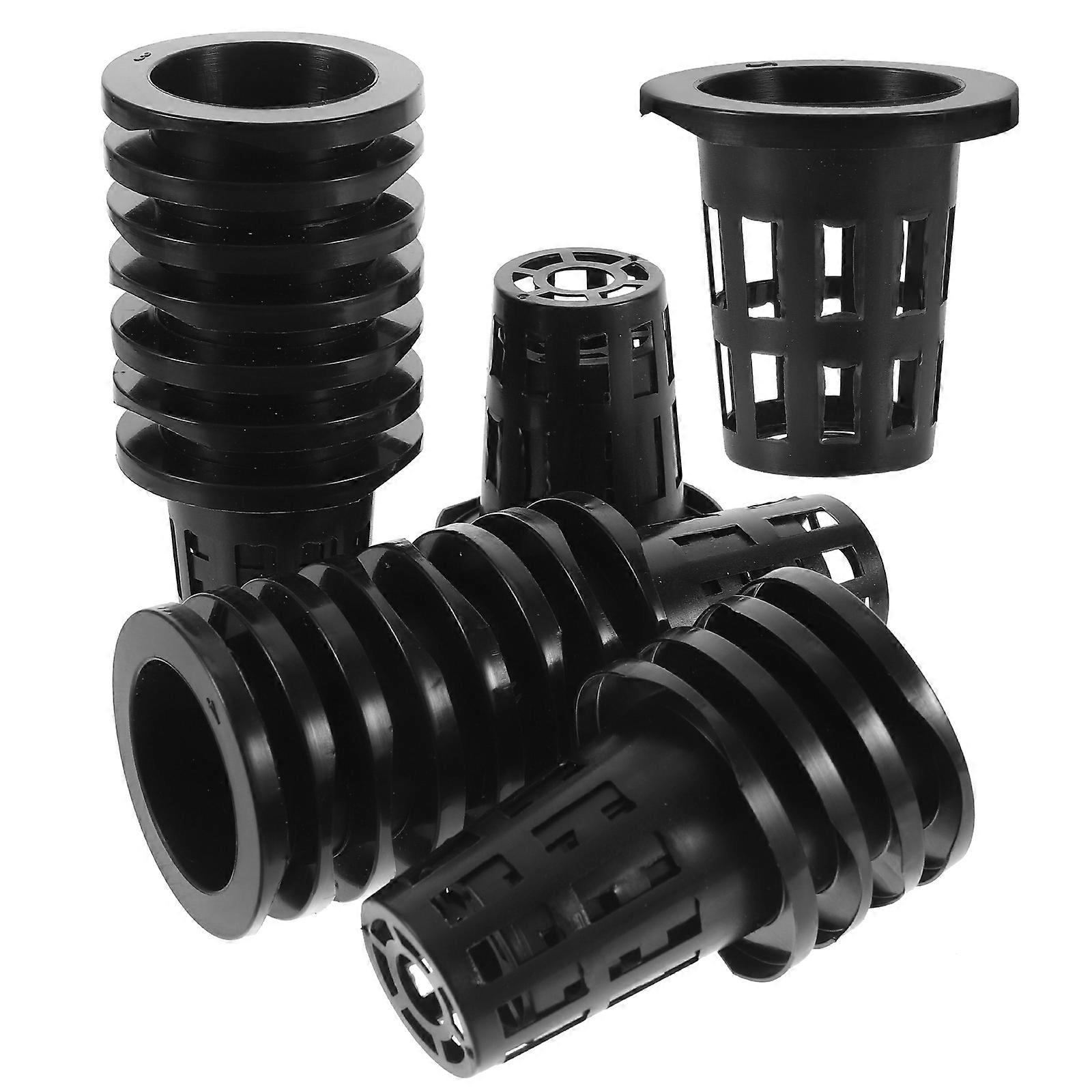 Black Plastic Hydroponic Planting Baskets Mesh Net Pots for Storage 50Pcs