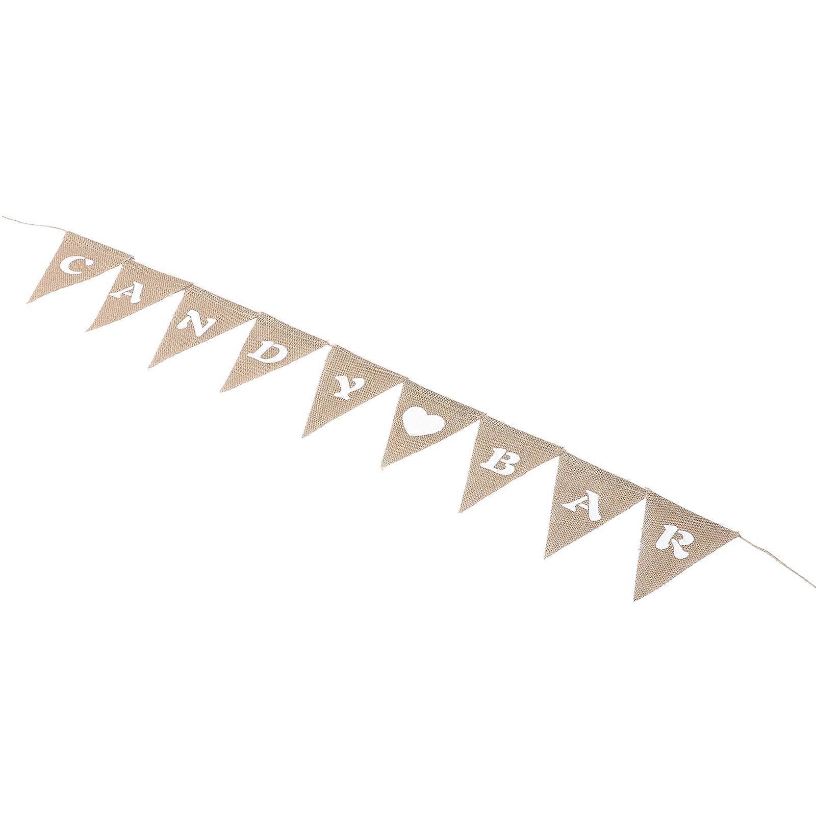 Triangle Pennant Garland for Party Decoration 3Pcs Candy Bar Hessian Bunting
