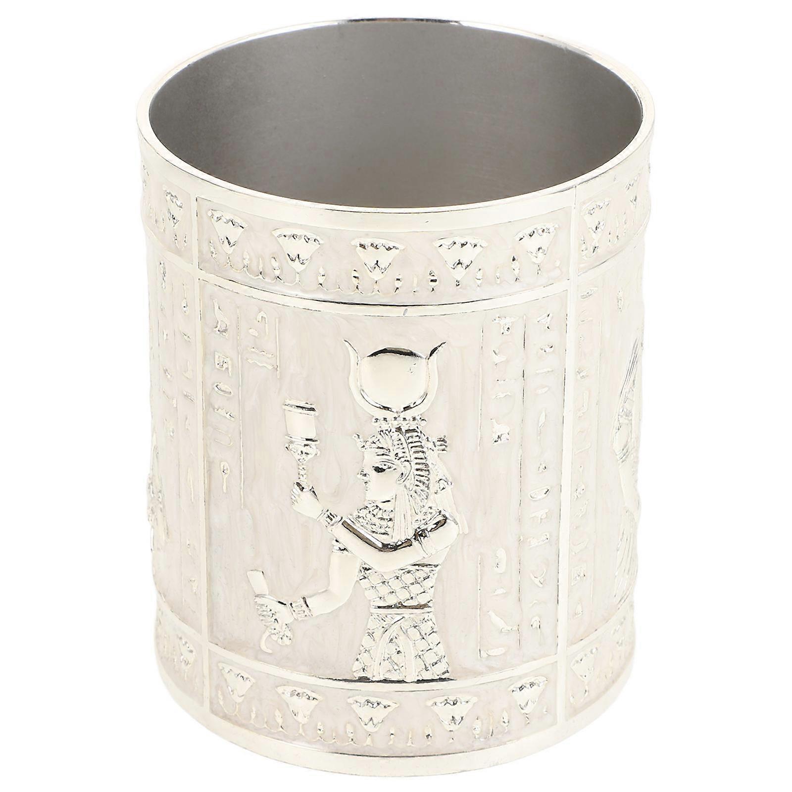 2Pcs Vintage Pen Holder for Office with Silver Retro Pattern