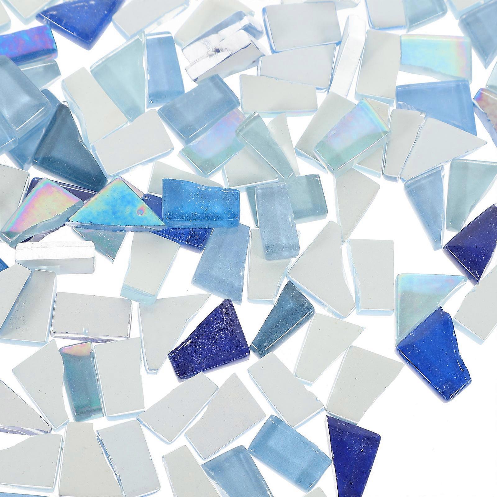 Blue Mosaic Tiles for DIY Craft Decoration 3Pcs 1 Bag Irregular Shape