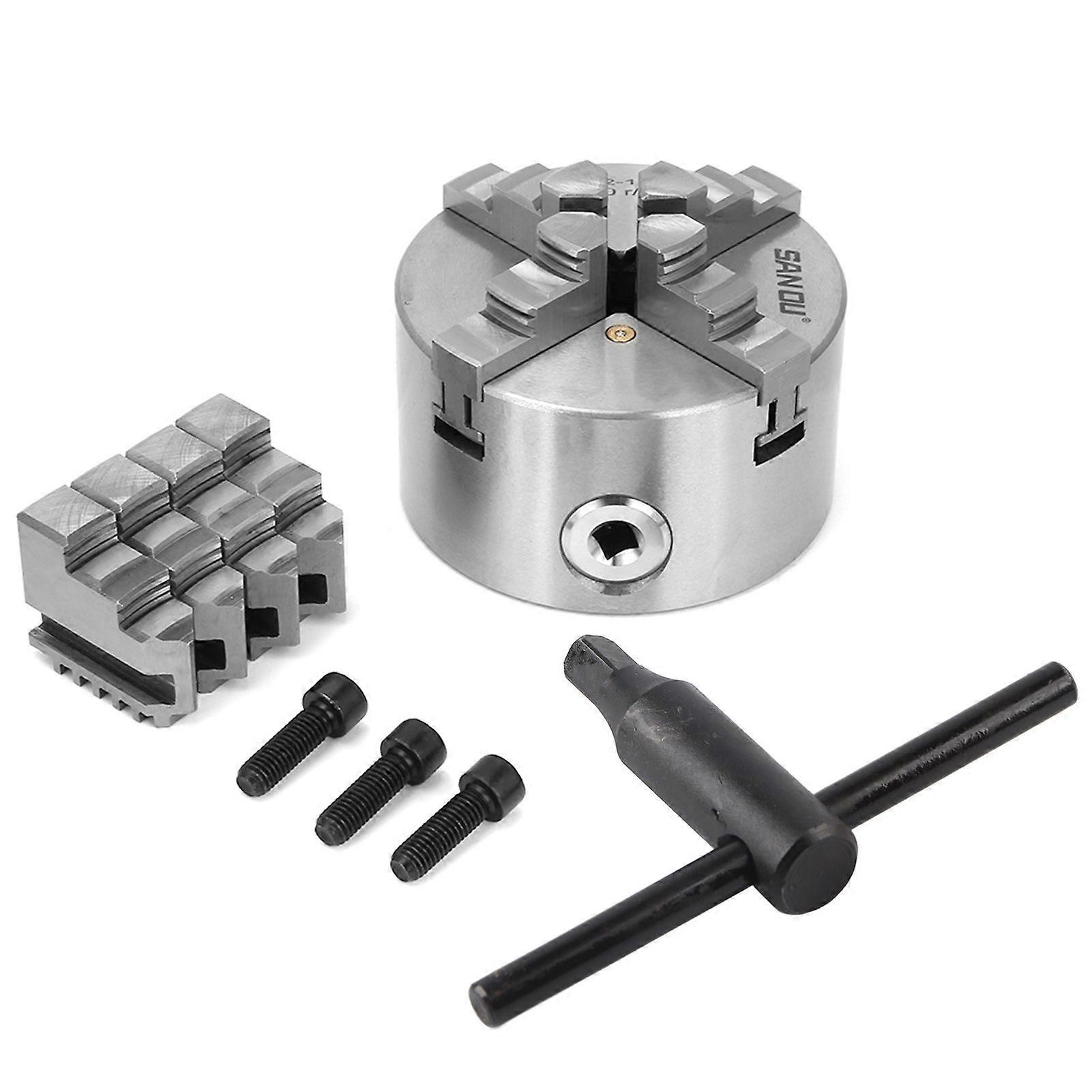 4inch 100mm 4 Jaw Self Centering Lathe Chuck With Extra Jaws Turning Machine Accessory K12-100