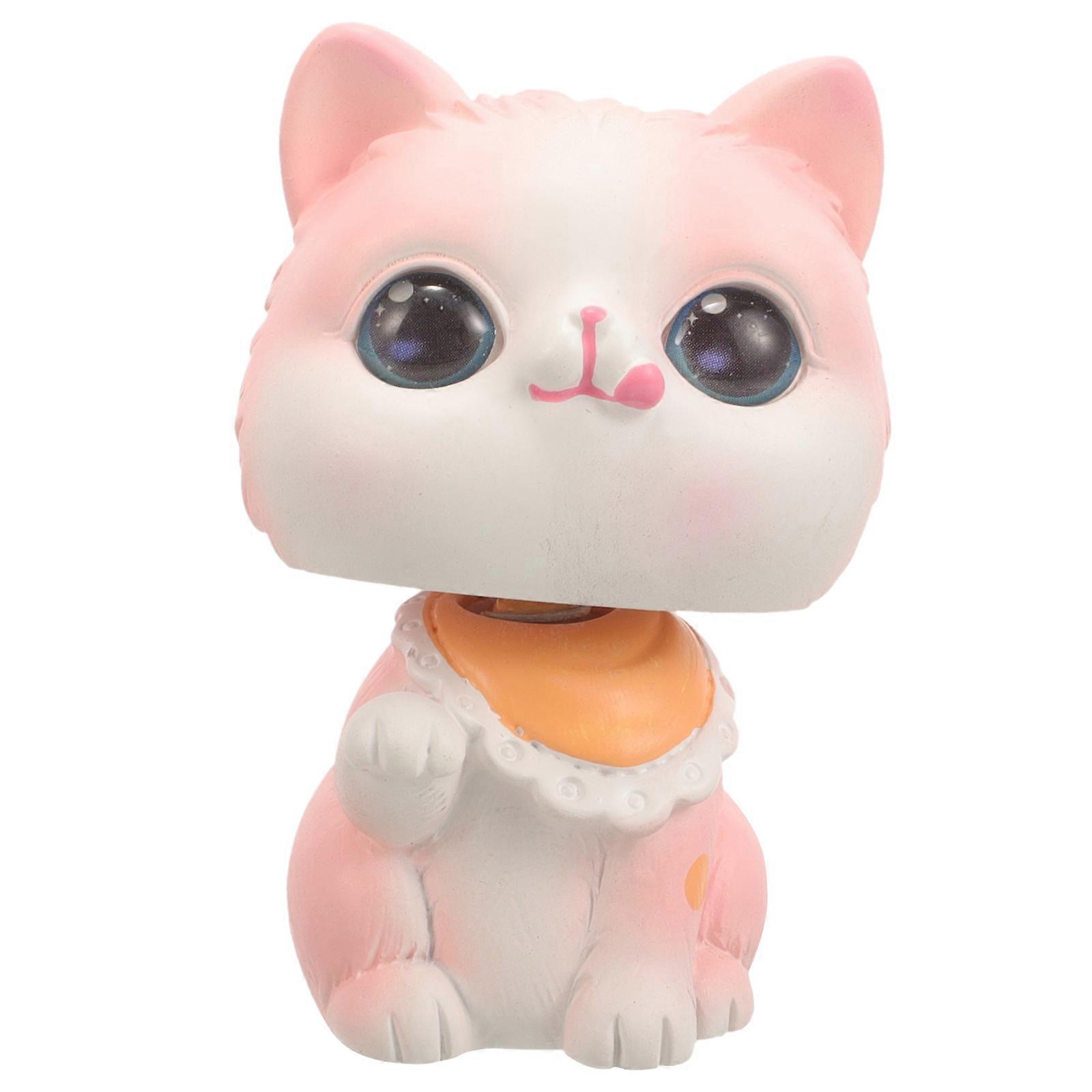 Pearl Cat Ornament for Decoration 2Pcs Silver Home Adornment