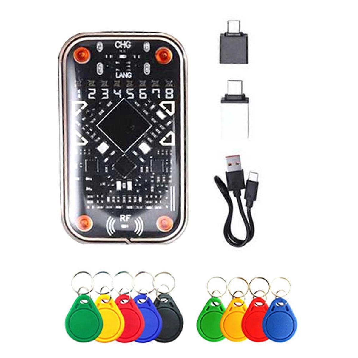 Chameleon Ultra V2.0 RFID Ultimate Emulator NFC Duplicator + 4xCUID 5xUID Keychain 125Khz 13.56Mhz Card Decode RFID Reader