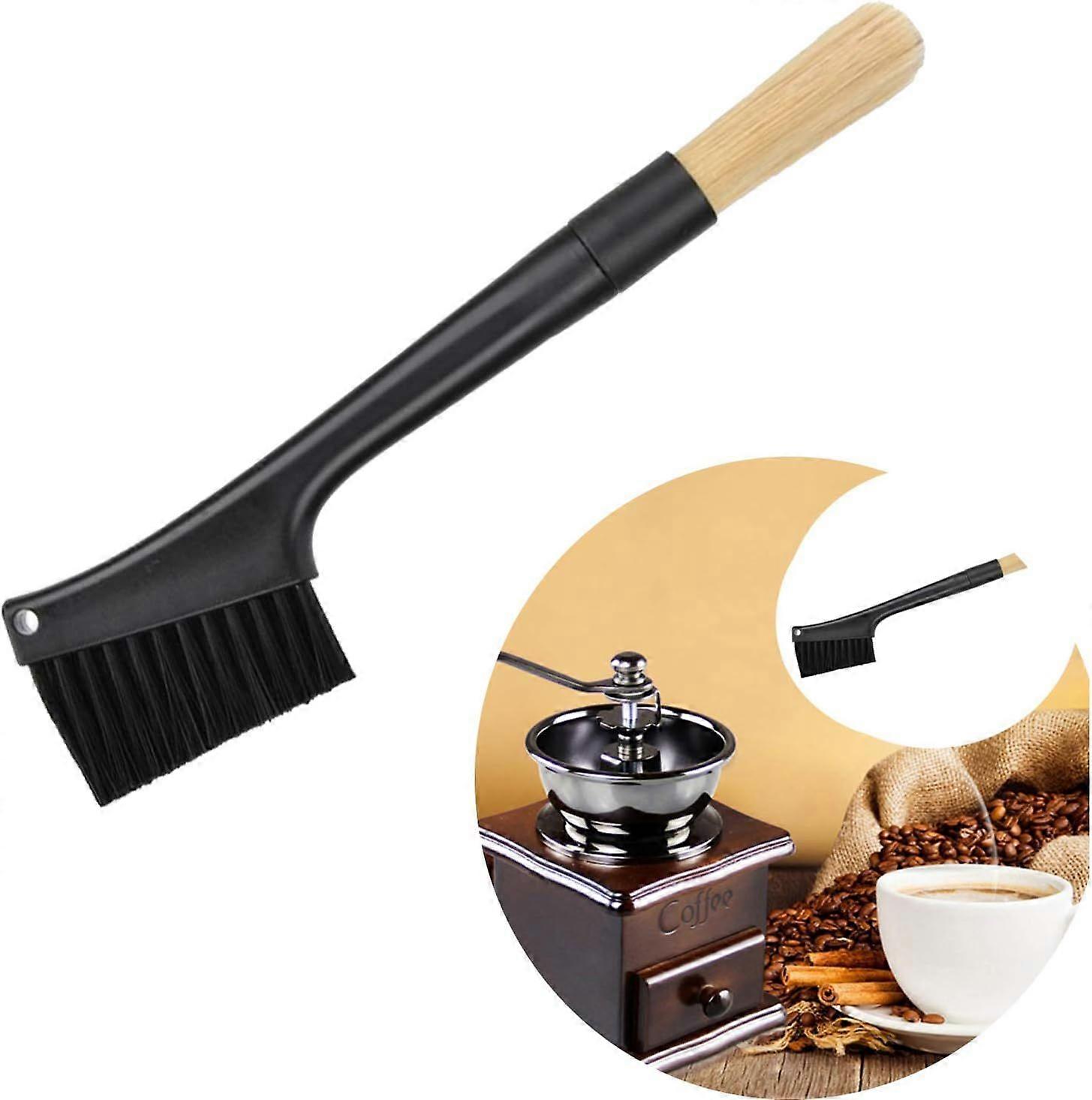 Double-sided cleaning brush for coffee grinder, espresso dust brush
