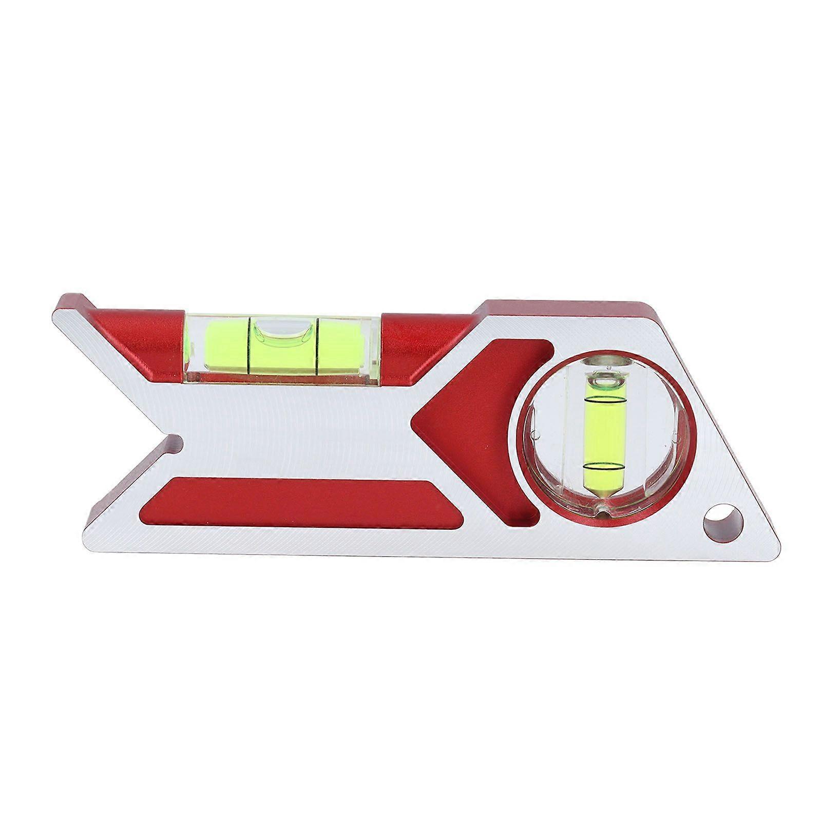 Fish Shape Level Ruler 45 60 90 Degree Bubble Horizontal Ruler Aluminum Alloy Angle Gauge for Woodworking Projects Red