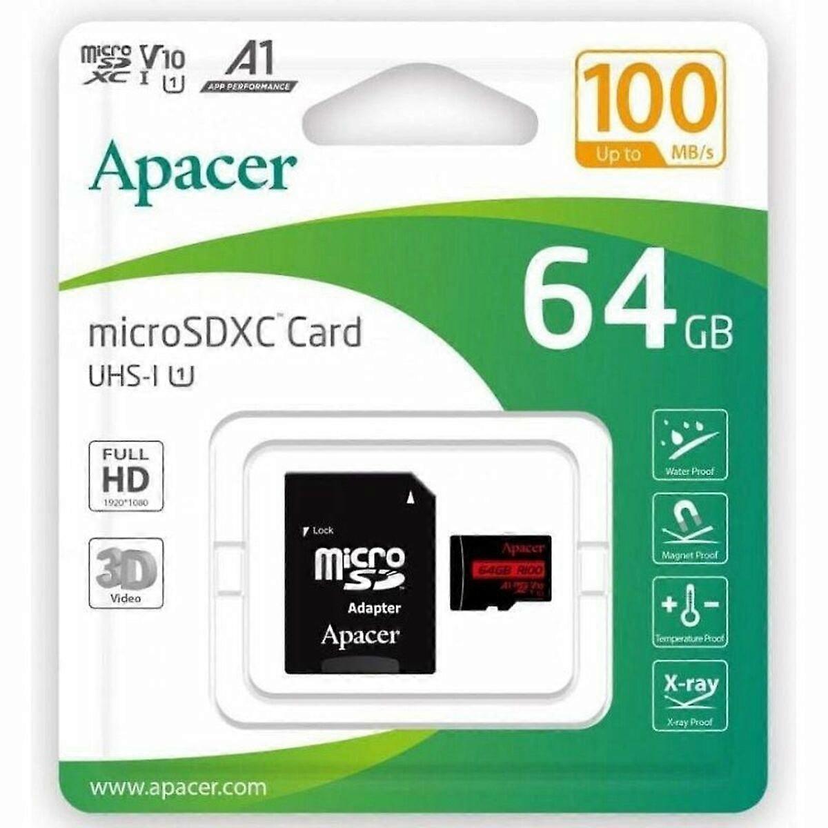 Micro SD Memory Card with Adaptor Apacer XC UHS 1 64 GB
