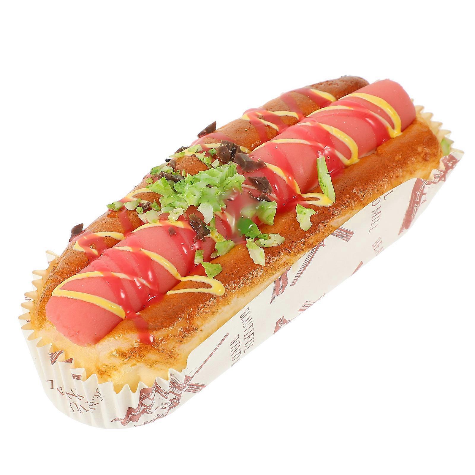 Lifelike Bread Prop 2Pcs Simulation Hot Dog Bread Artificial Decoration