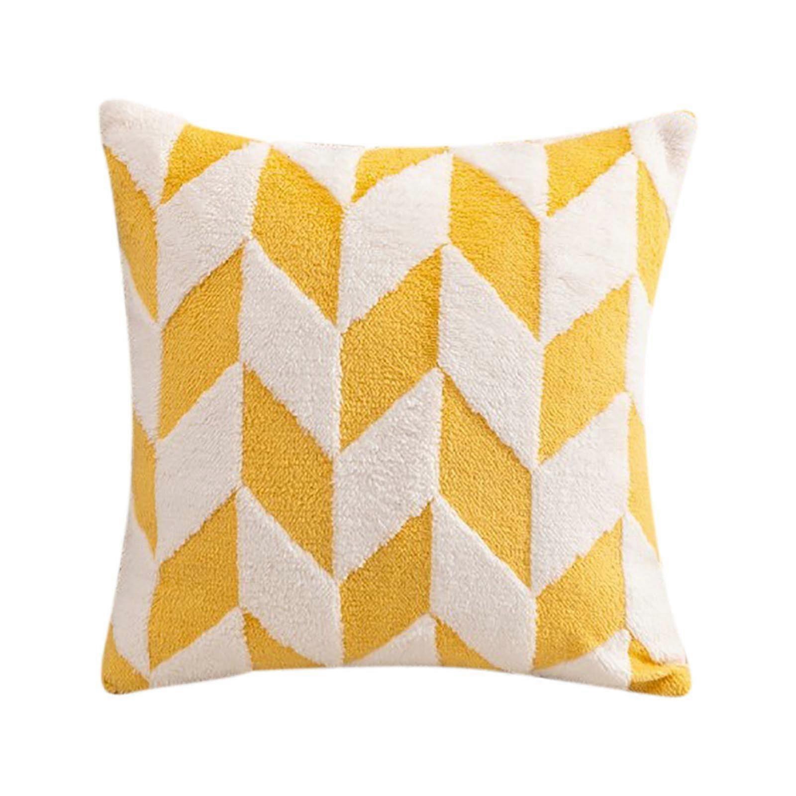 Fronha de veludo com floco de neve Sofá de escritório Fronha de pelúcia Capa de almofada geométrica Fronha de cabeceira para casa