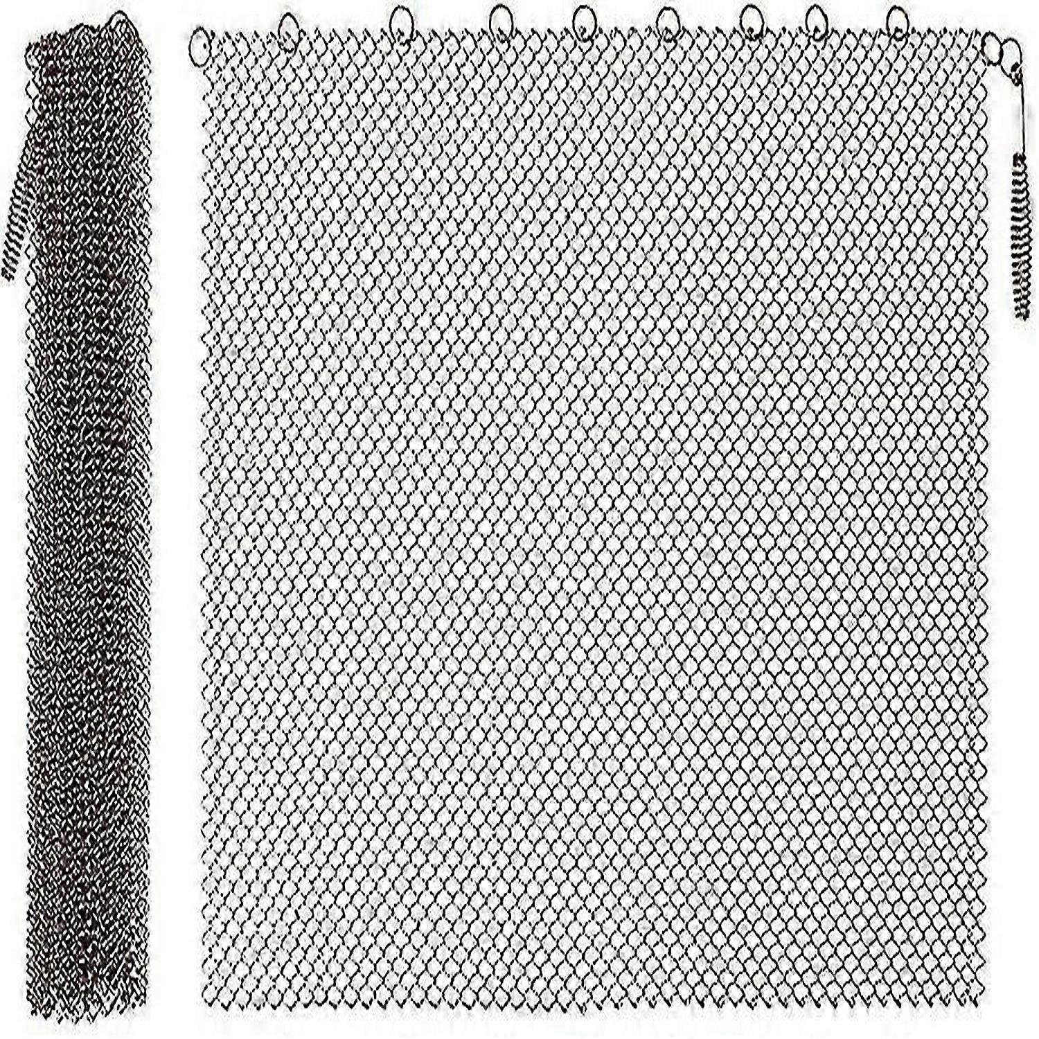 Fireplace Mesh Curtain,2PCS Ireplace Mesh Screen Curtain Replacement Protective Cover For Most Fireplaces(24 * 19in)