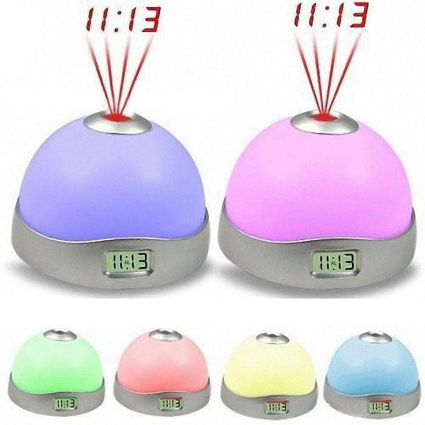 Alarm Clock 7 Colors LED Change Star Night Light Magic Projector Backlight Clock