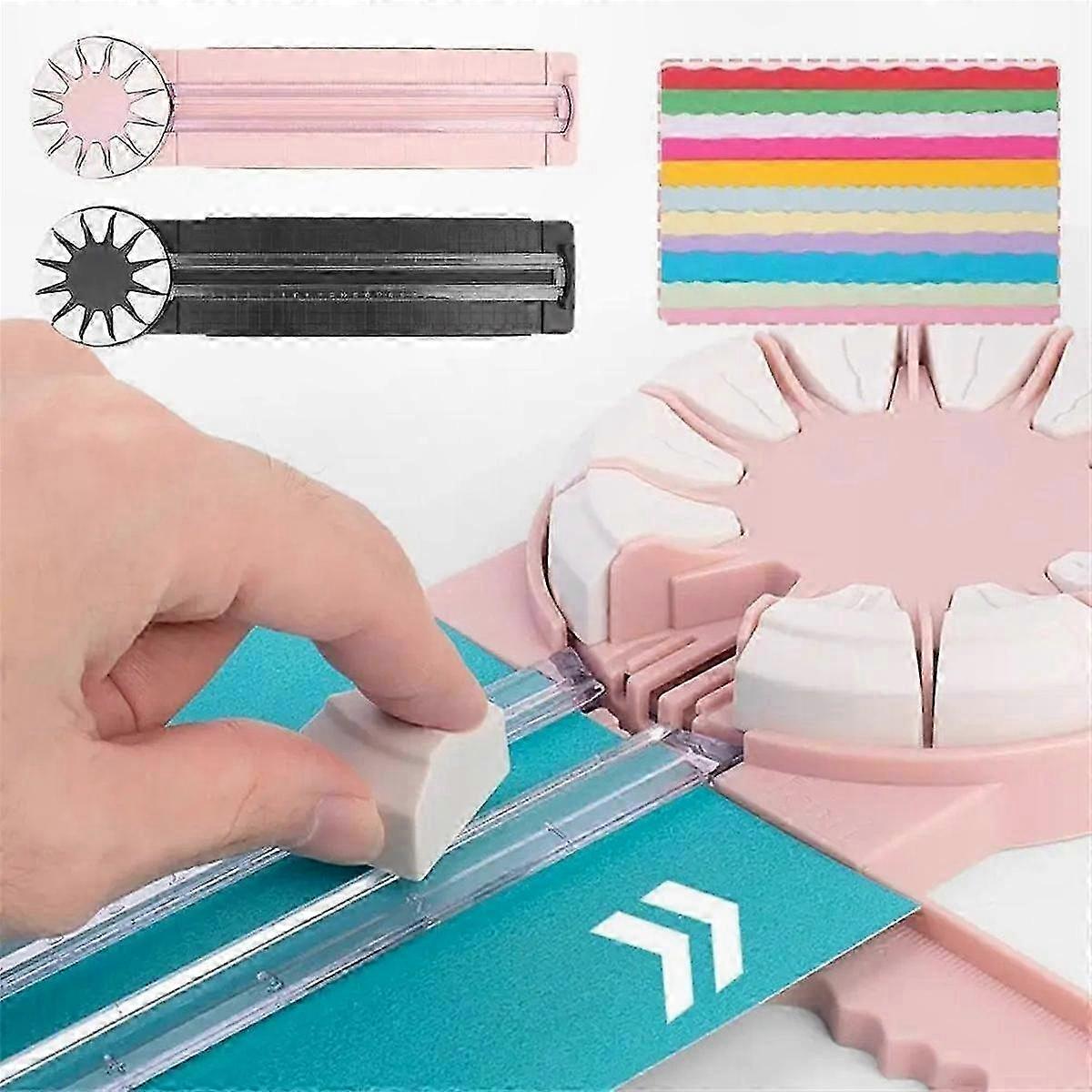 Multi-Functional 12-in-1 Rotary Paper Cutter Tool, 360° Handheld Trimmer for Crafting & Scrapbooking, 2 Pack