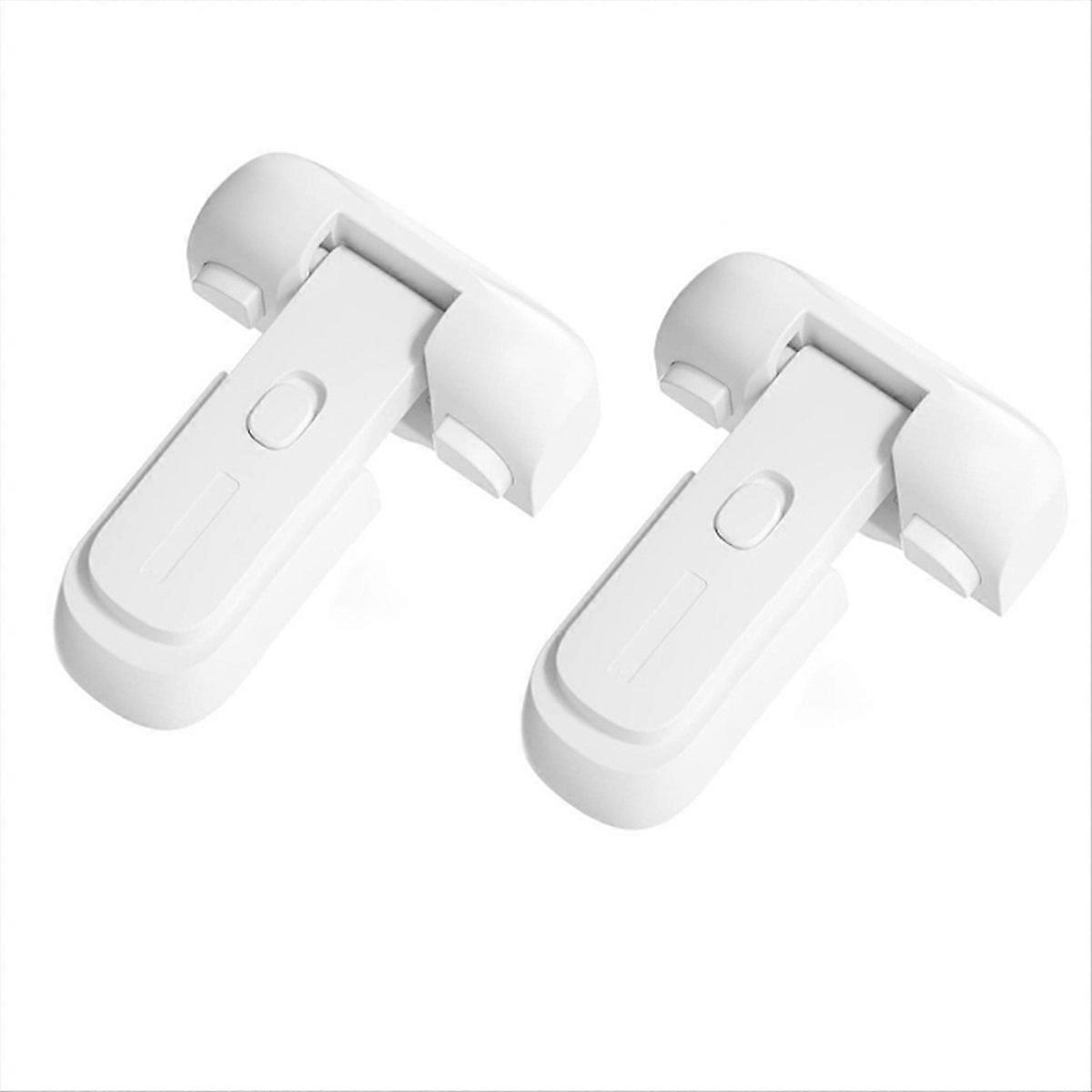 2Pcs Safe Fridge Lock, Child Proof Refrigerator Door Lock, White