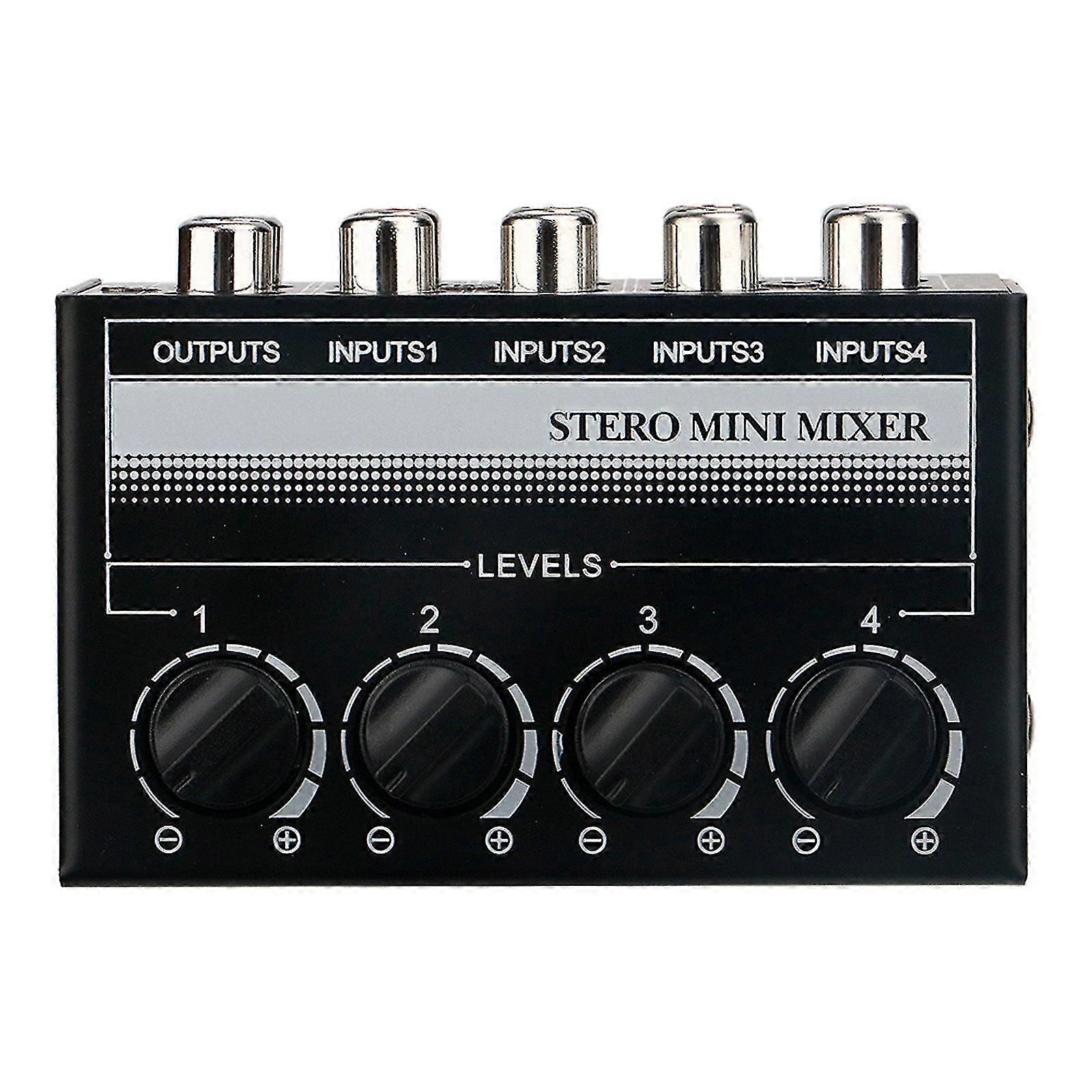 Cx400 4 Channel Mini Stereo Line Mixer Rca Passive Stereo Analog Audio Mixer In 1-4 Ft
