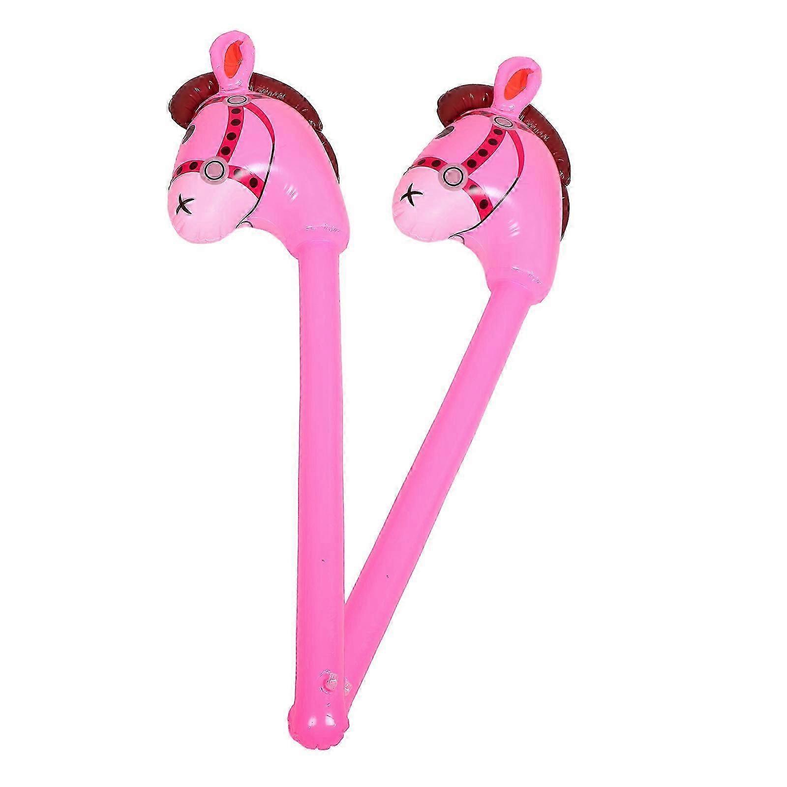 Oppustelig pindhest til børn Pink PVC sensorisk udviklingslegetøj 2stk