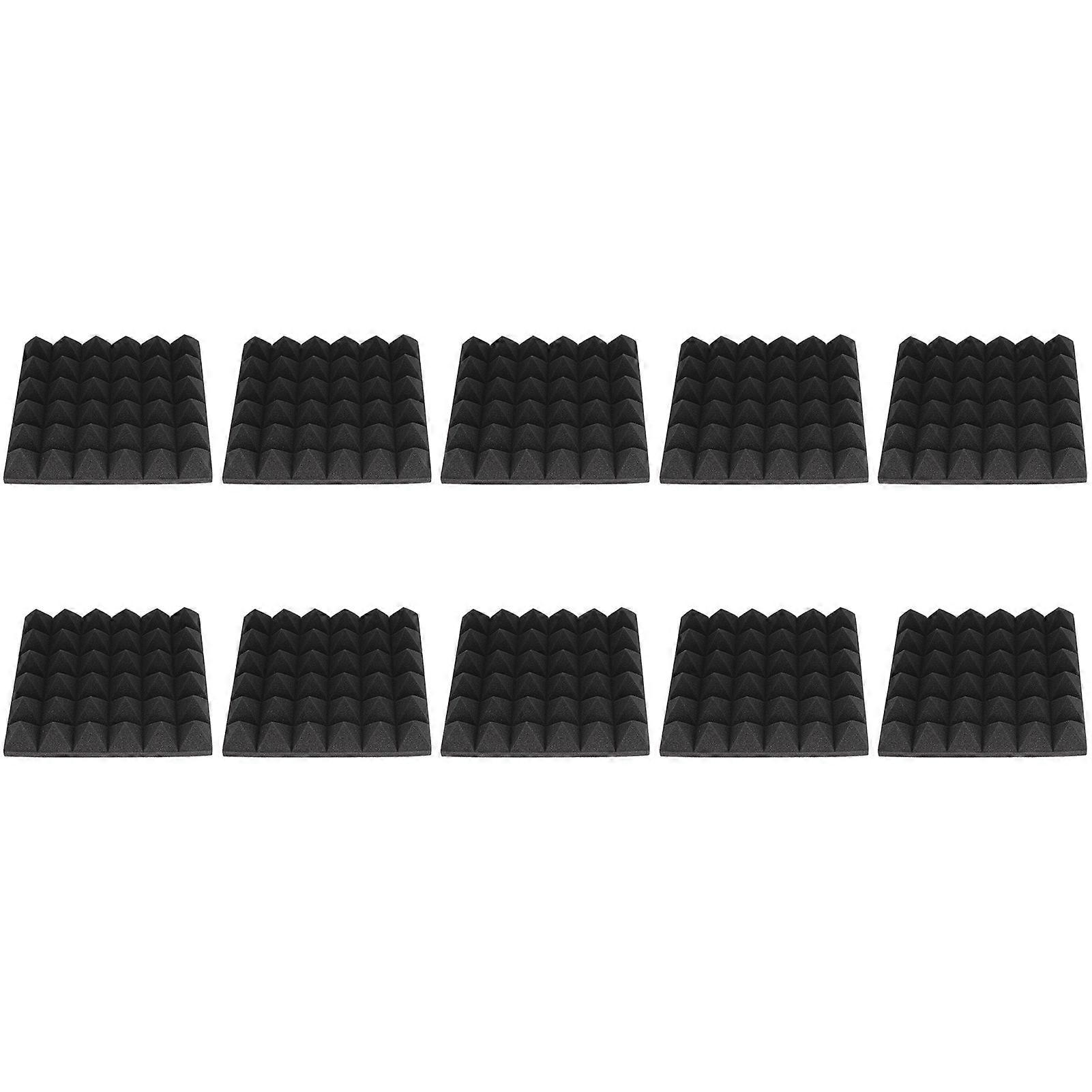 10 Pcs Pyramid Acoustic Foam Effectively Noise Reduction Polyurethane Sound Absorbing Foam Panel for Recording Studio