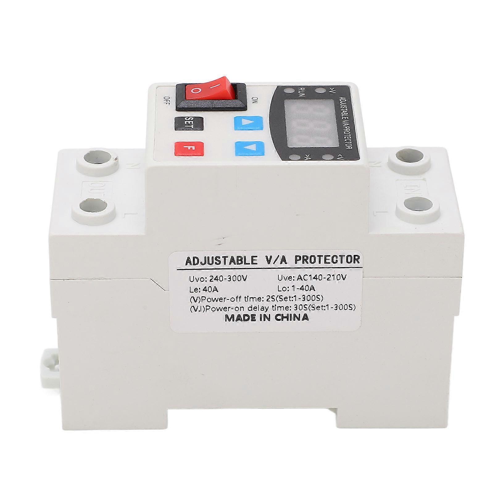 Over Under Voltage Protective Device Adjustable Auto Reset Protector 240V‑300V 40A
