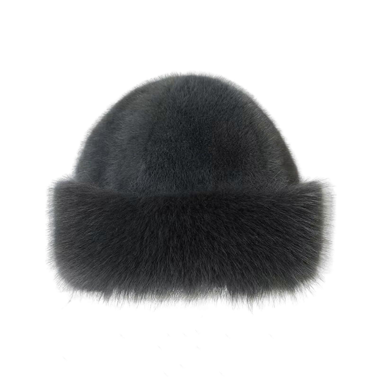Faux Fur Winter Bucket Hat Solid Color Soft Texture Thickened Warm Plush Hat Gentle Feel Winter