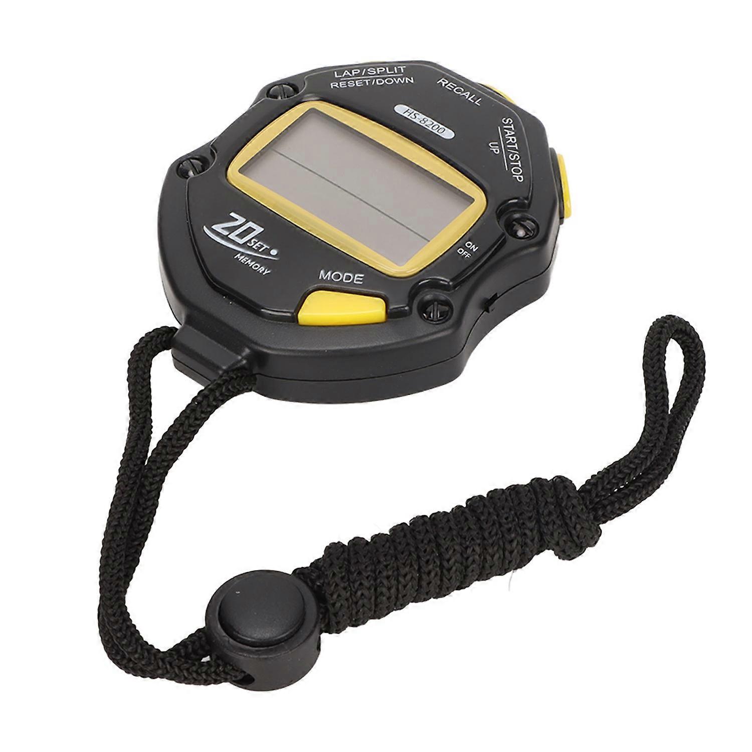 Electronic Stopwatch 2 Line Display 20 Lap Memory Digital Sports Stopwatch with Countdown Timer Cloc