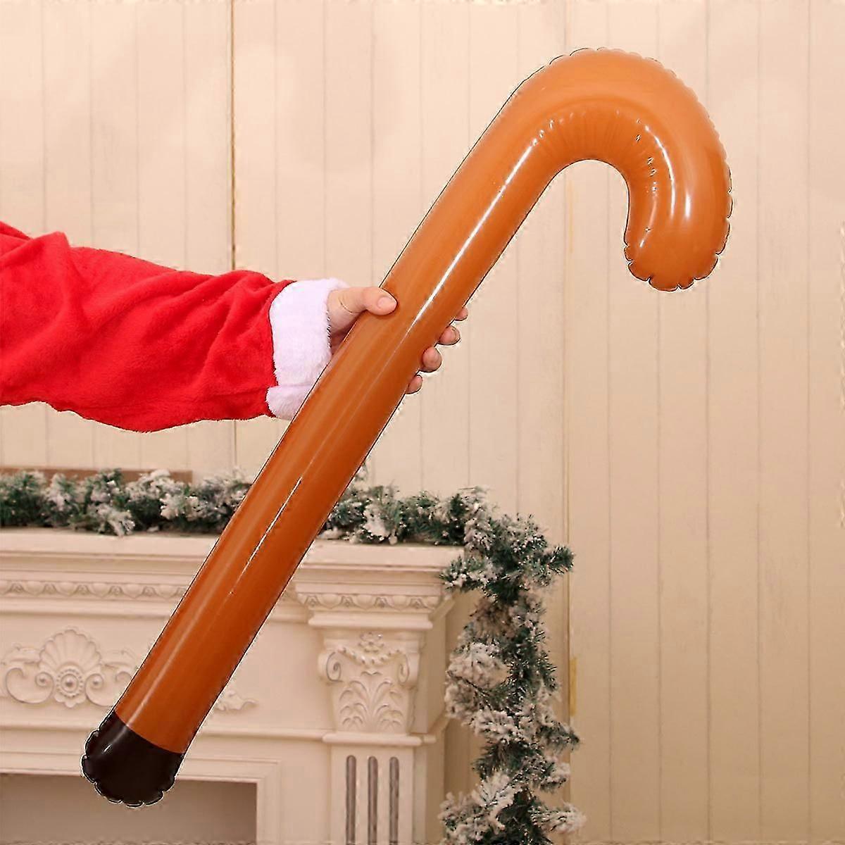 PVC Inflatable Christmas Antlers Creative Christmas Hat Christmas Cane Christmas Party Props Decoration Decorations Brown Cane