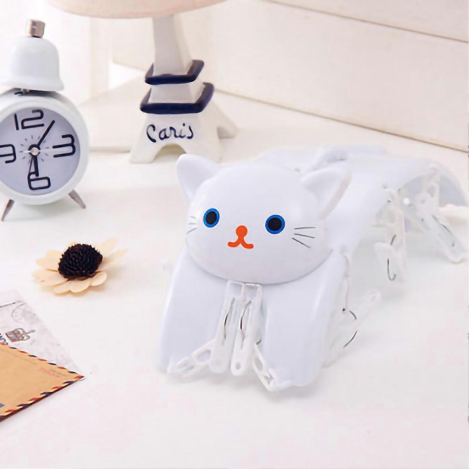 Clip Hanger 10 Clamps PP 360 degrees  Rotation Laundry Cloth Drying Rack for Home Balcony White